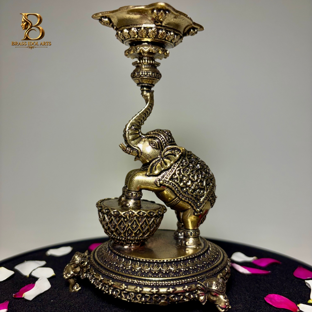 Brass Elephant Diya / Lamp