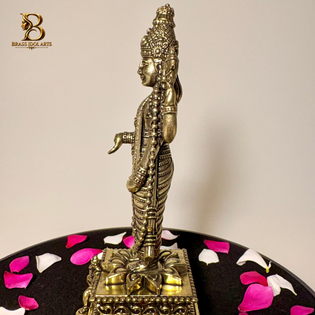 Brass Tirupati Balaji (Lord Venkateswara) Statue – Intricate Traditional Idol — view 2