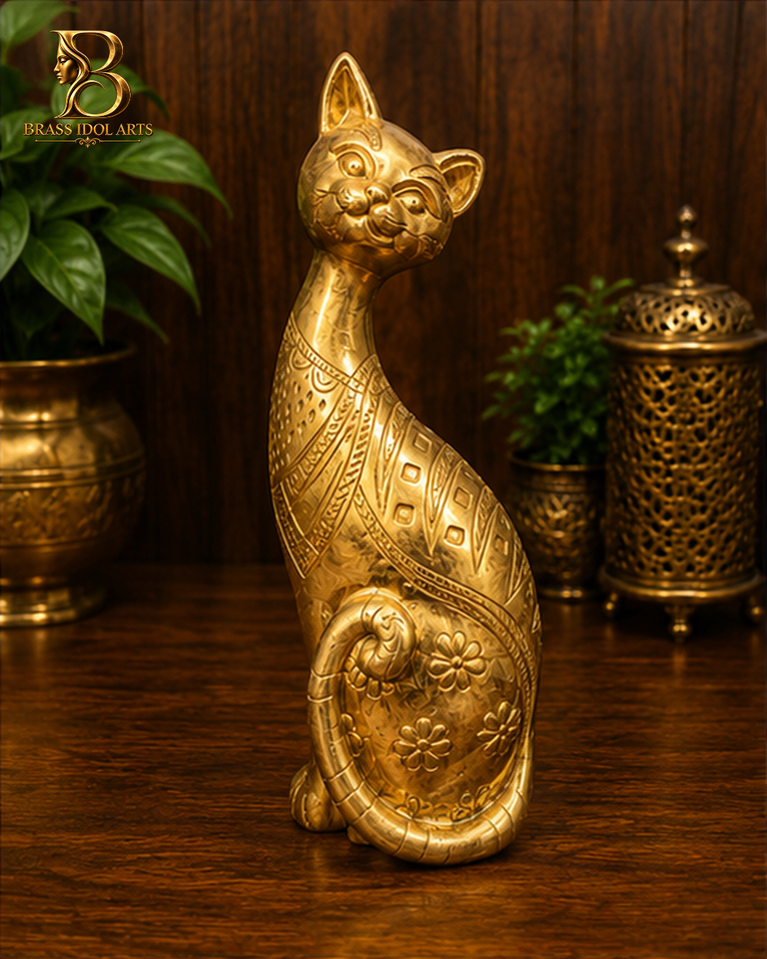 Cat Brass Sculpture