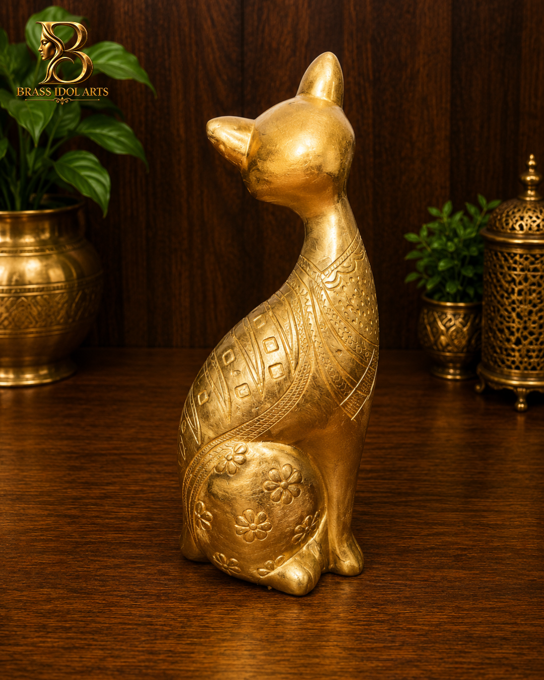 Cat Brass Sculpture — view 3