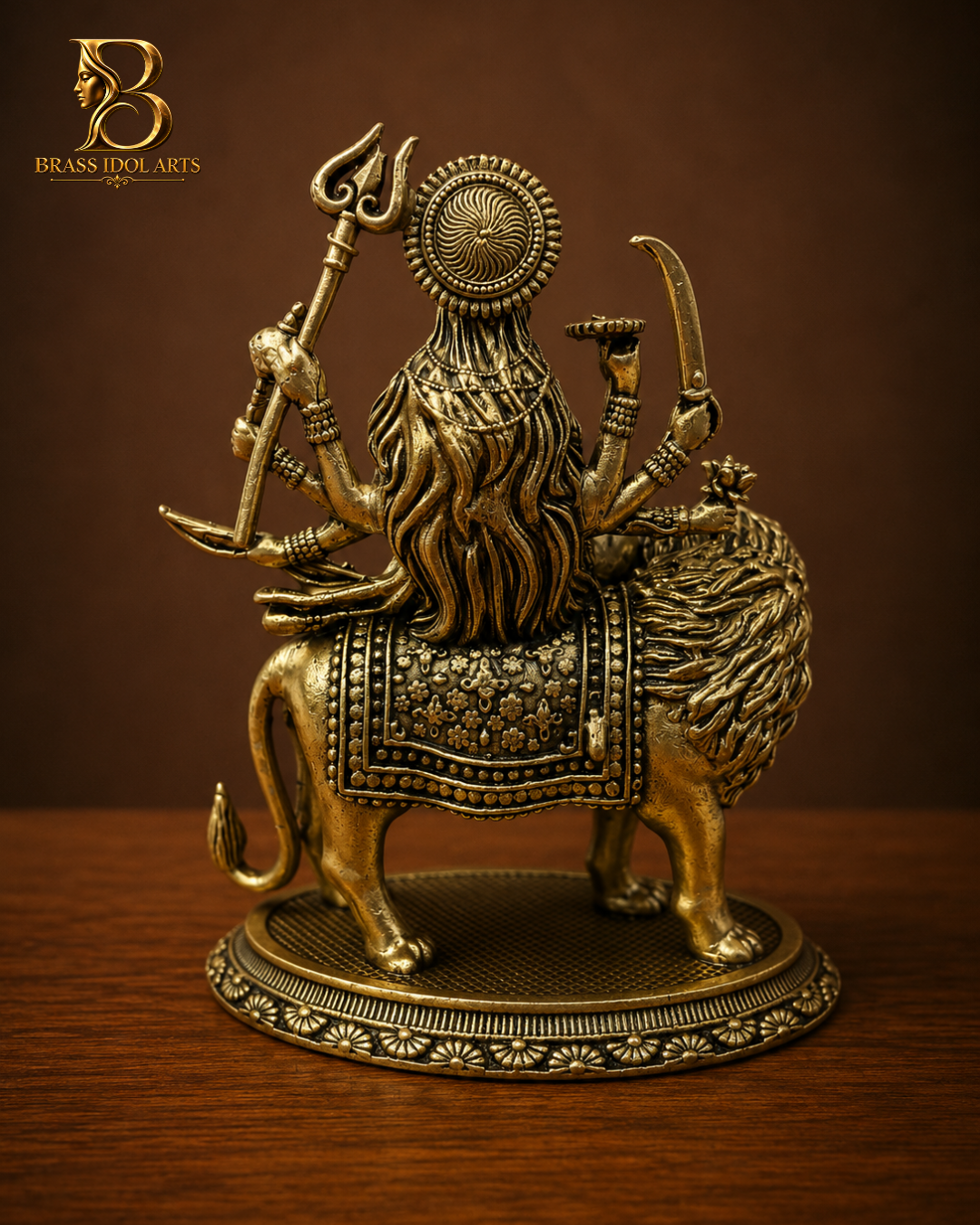 Durga Maa Brass Sculpture — view 3