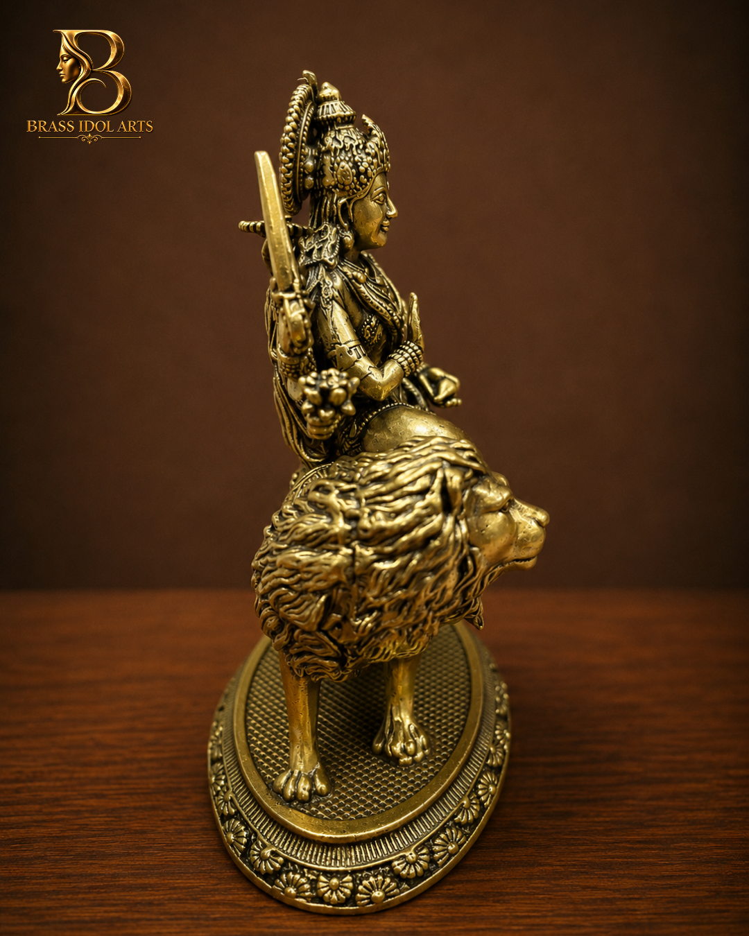 Durga Maa Brass Sculpture — view 4