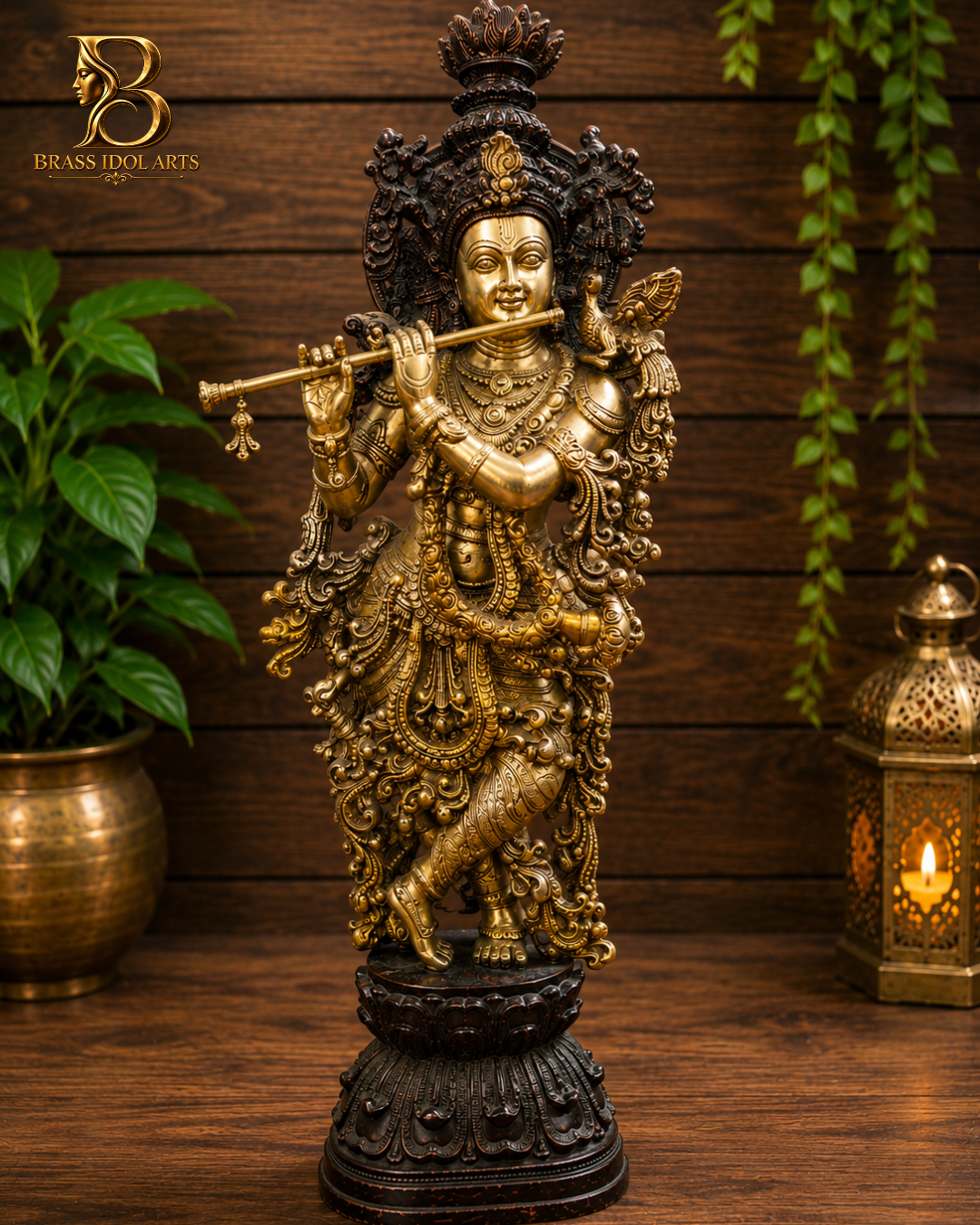Krishna Brass Sculpture