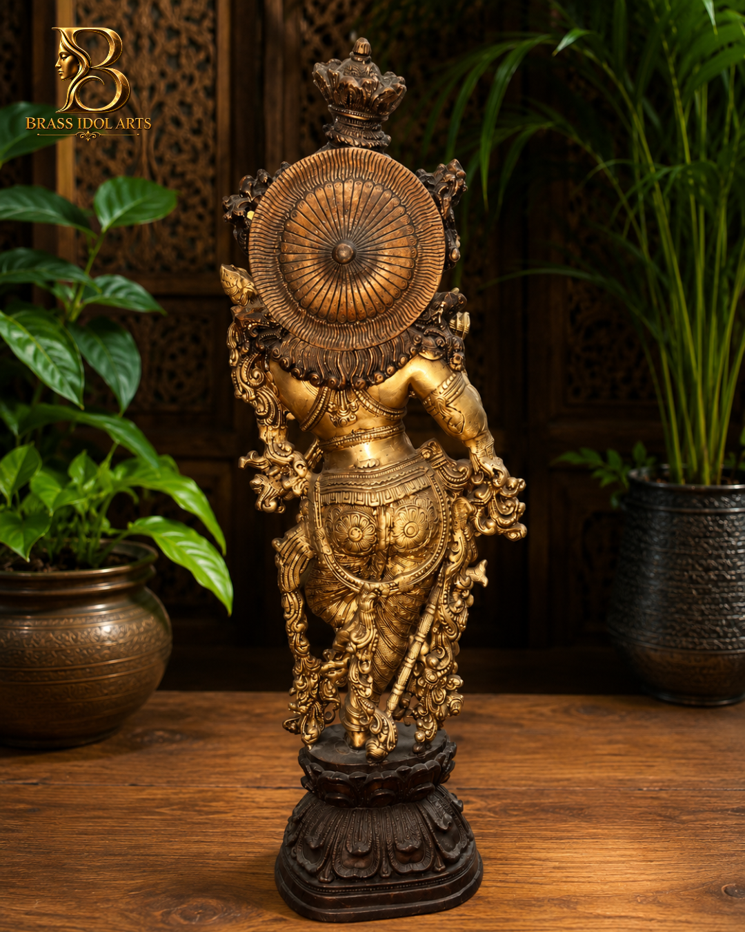 Krishna Brass Sculpture — view 2