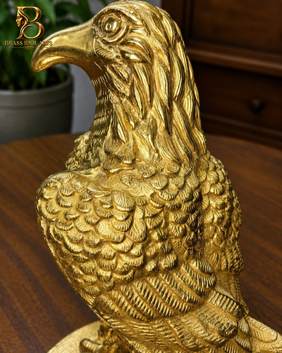 Majestic Eagle Brass Sculpture — view 3
