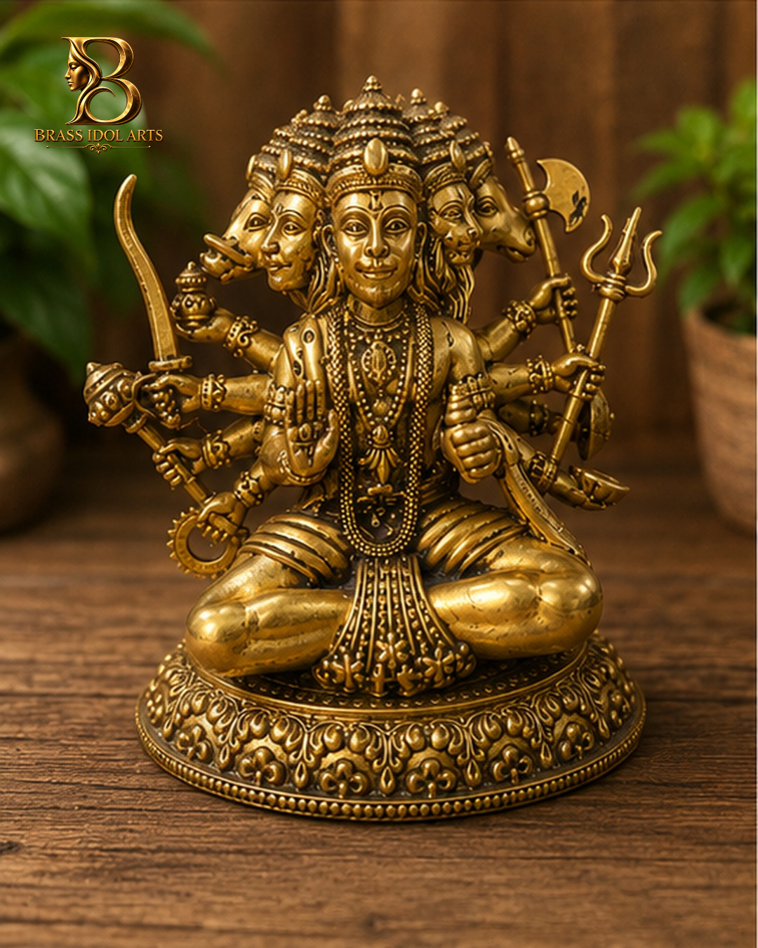 Panchmukhi Hanuman Brass Sculpture