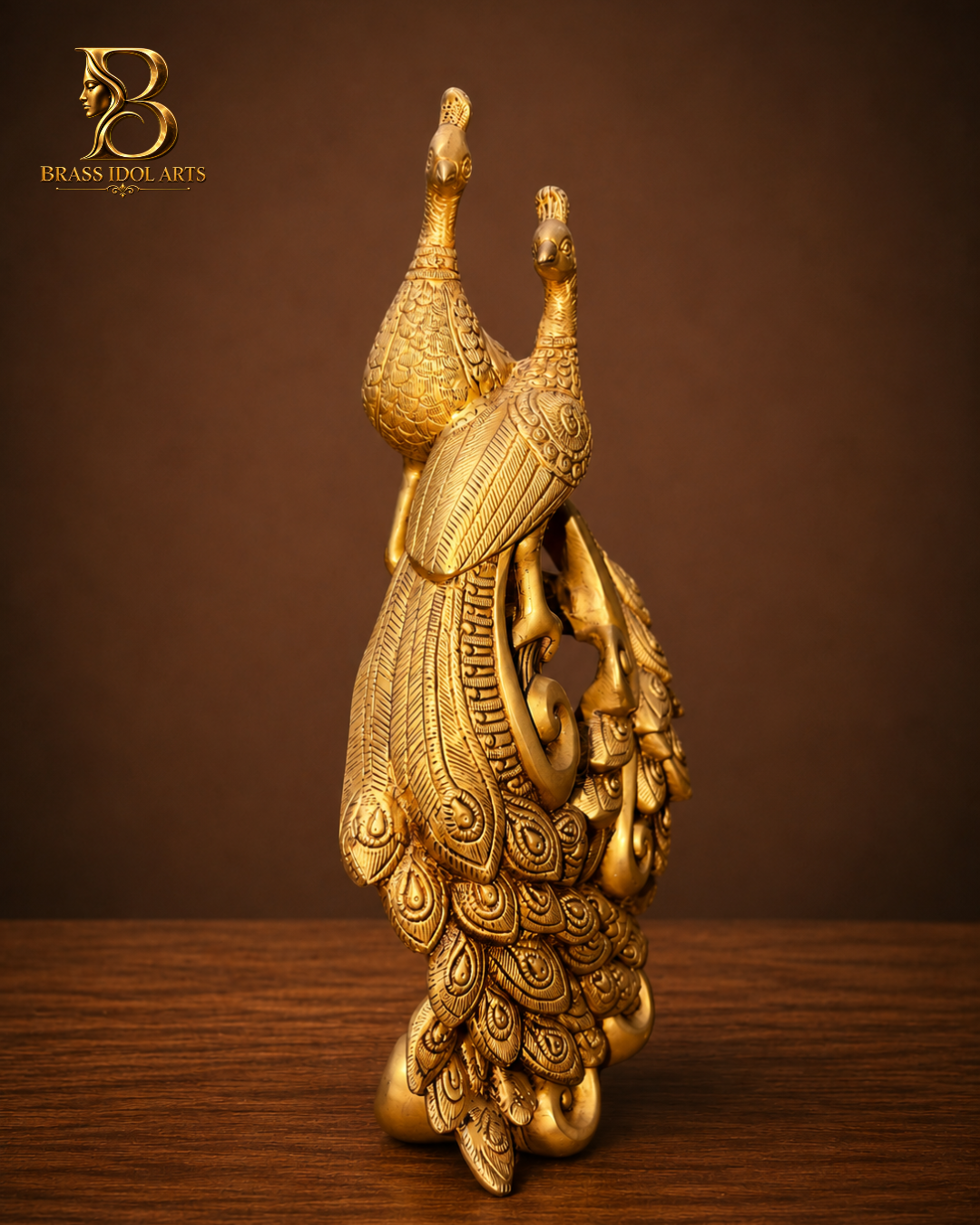 Peacock Brass Sculpture — view 4