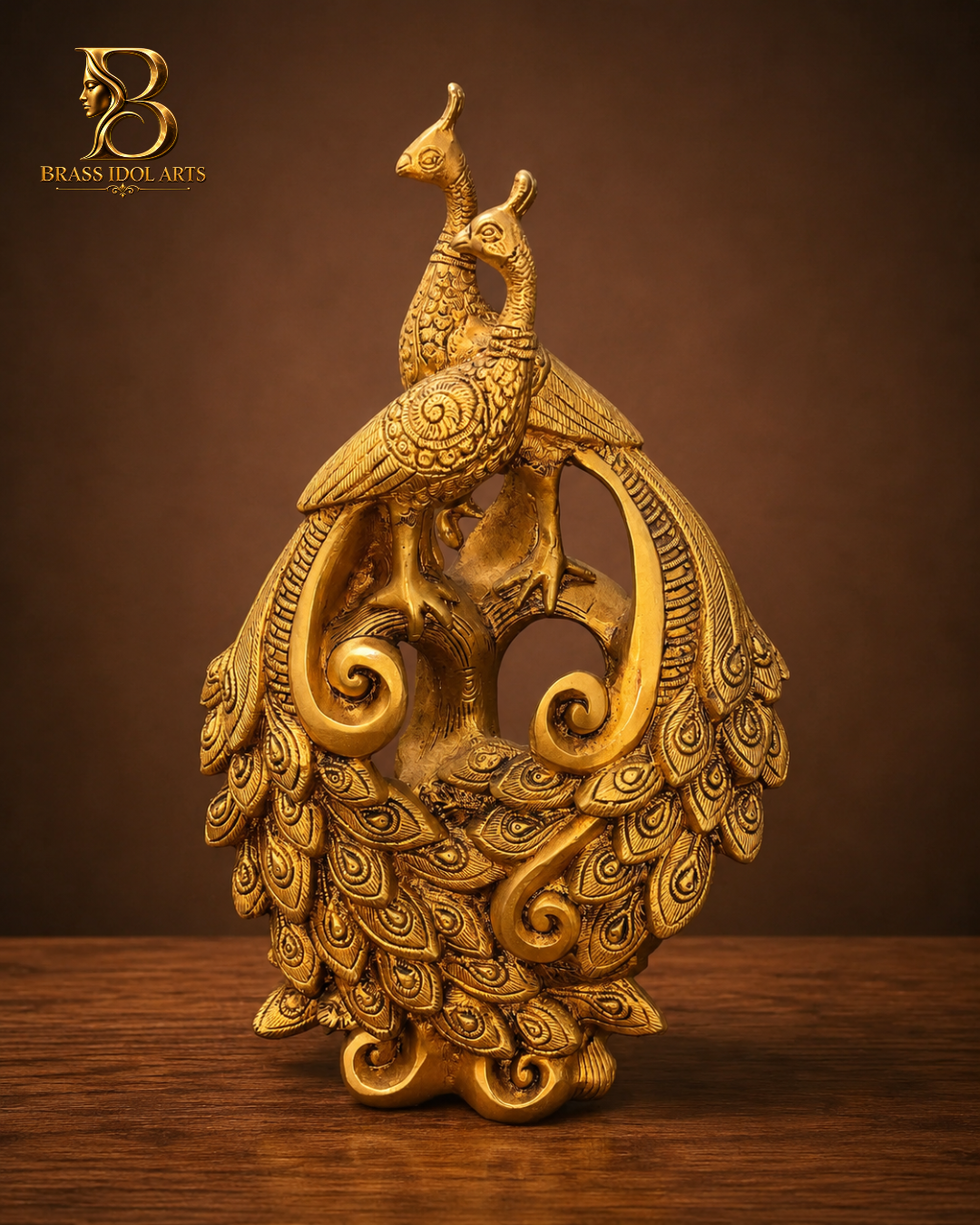 Peacock Brass Sculpture