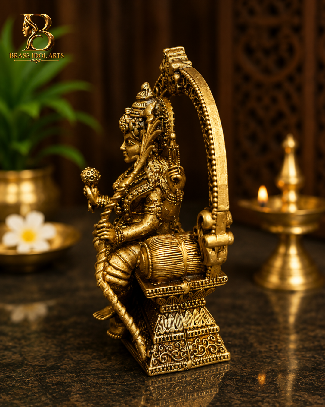 Sri Rajarajeshwari Lalita Tripura Sundari Sculpture — view 2