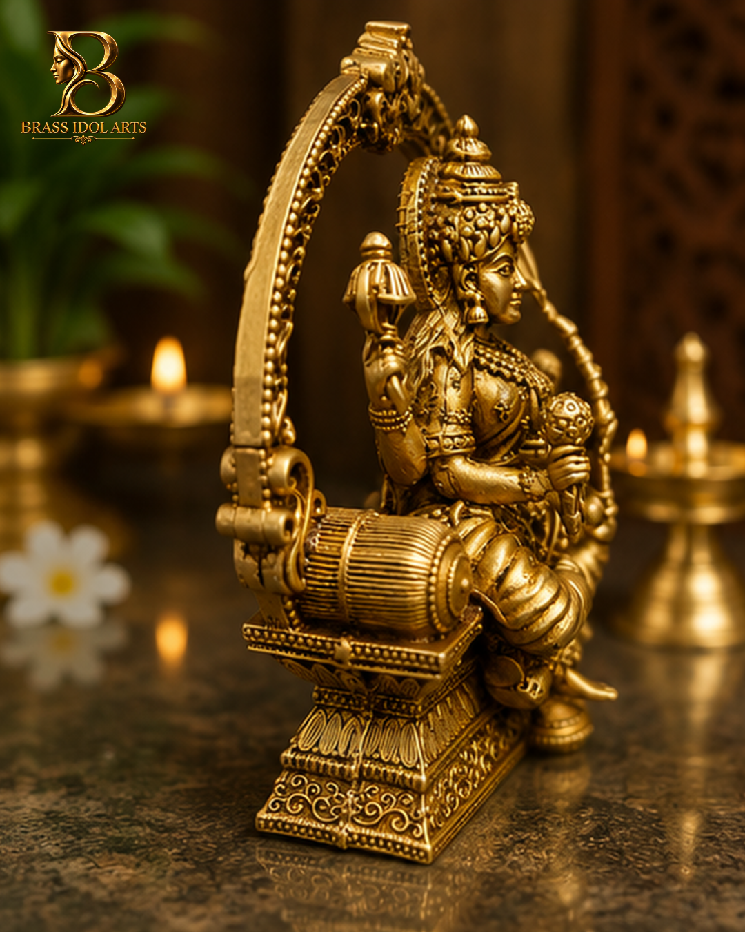 Sri Rajarajeshwari Lalita Tripura Sundari Sculpture — view 4