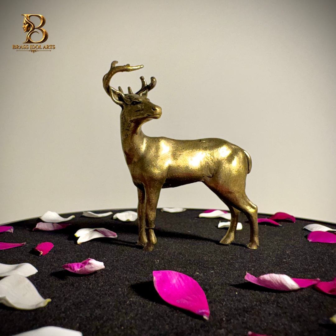 The Golden Hart – Royal Brass Deer Statue